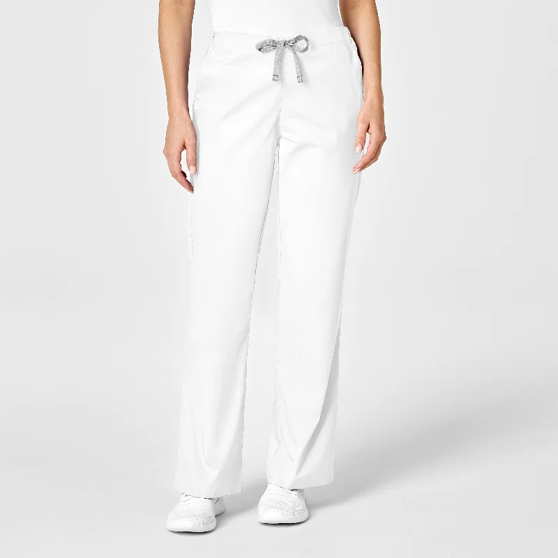 British casual WonderWORK Women's Flare Leg Scrub Pant - White
