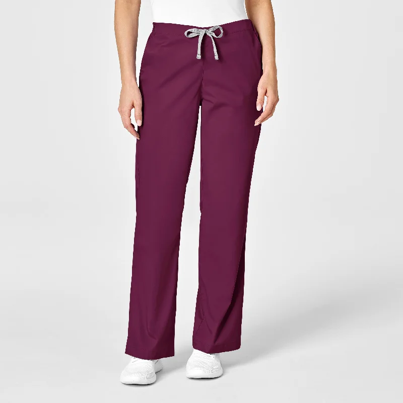 Hooded design WonderWORK Women's Flare Leg Scrub Pant - Wine