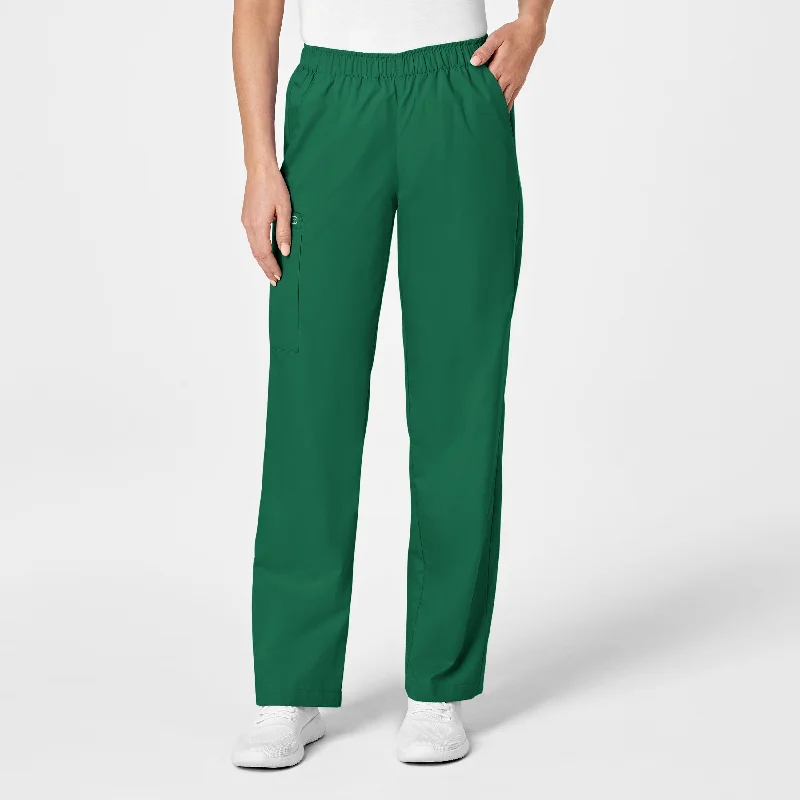 Leisure Travel WonderWORK Women's Pull-On Cargo Scrub Pant - Hunter