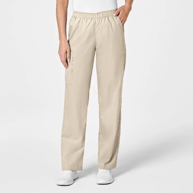 Trendy Traveler WonderWORK Women's Pull-On Cargo Scrub Pant - Khaki
