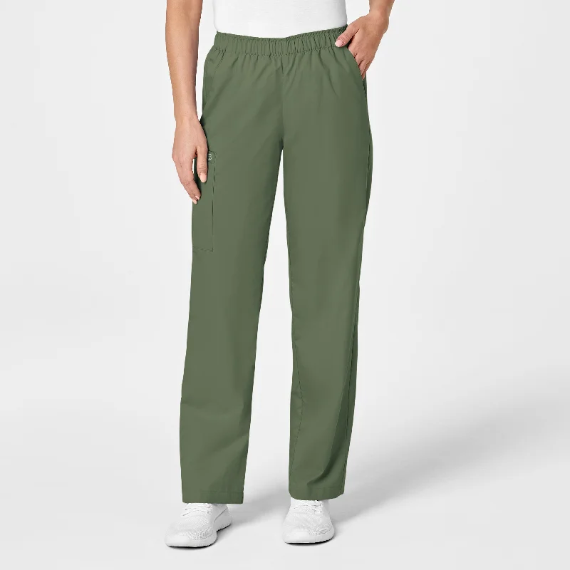 Classic Series WonderWORK Women's Pull-On Cargo Scrub Pant - Olive