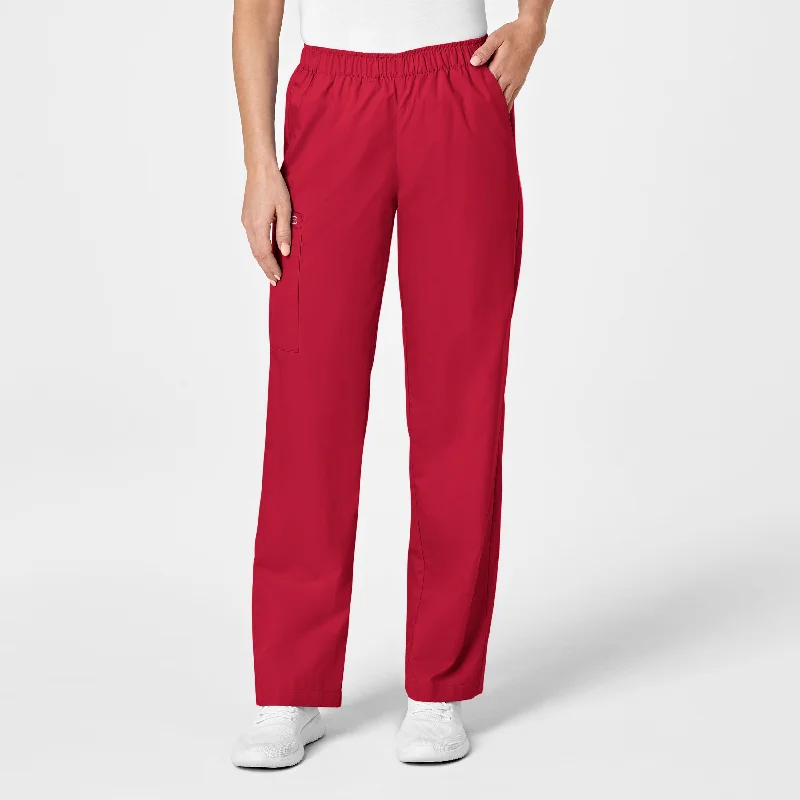 Nightclub Style WonderWORK Women's Pull-On Cargo Scrub Pant - Red