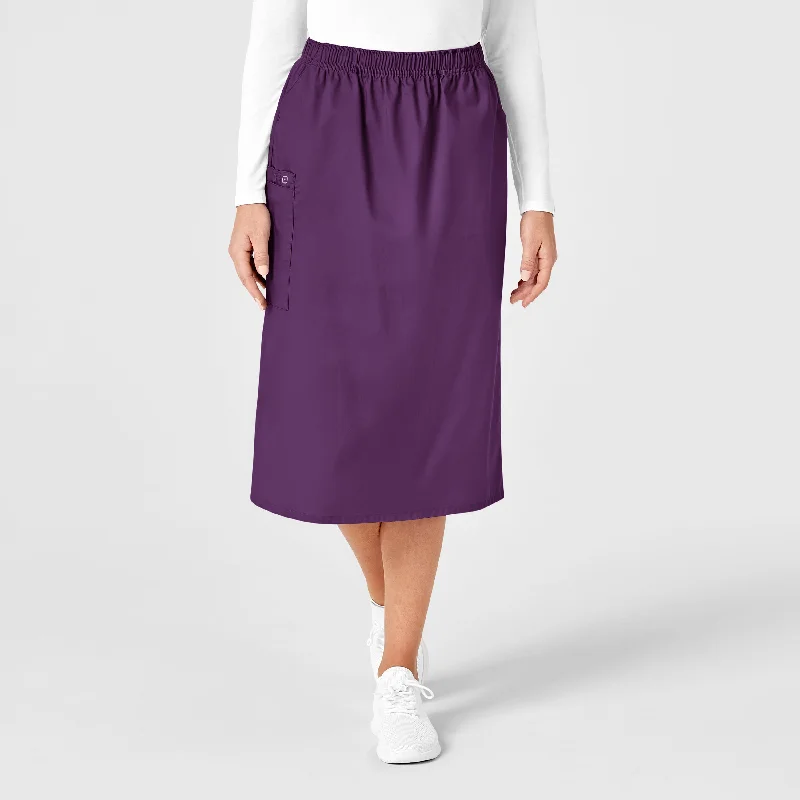 Loose Fit WonderWORK Women's Pull On Cargo Scrub Skirt - Eggplant