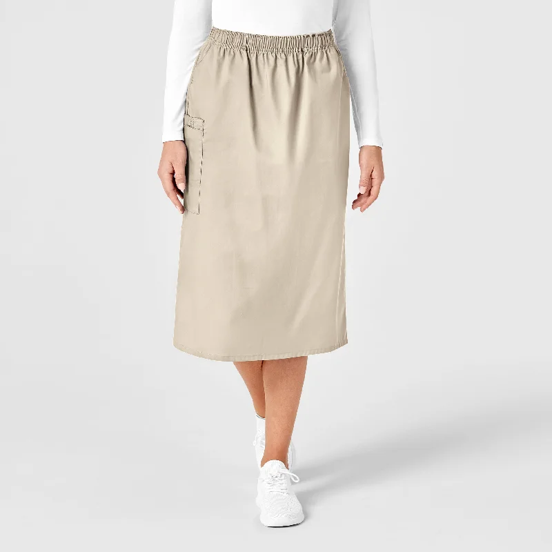 Comfortable Design WonderWORK Women's Pull On Cargo Scrub Skirt - Khaki