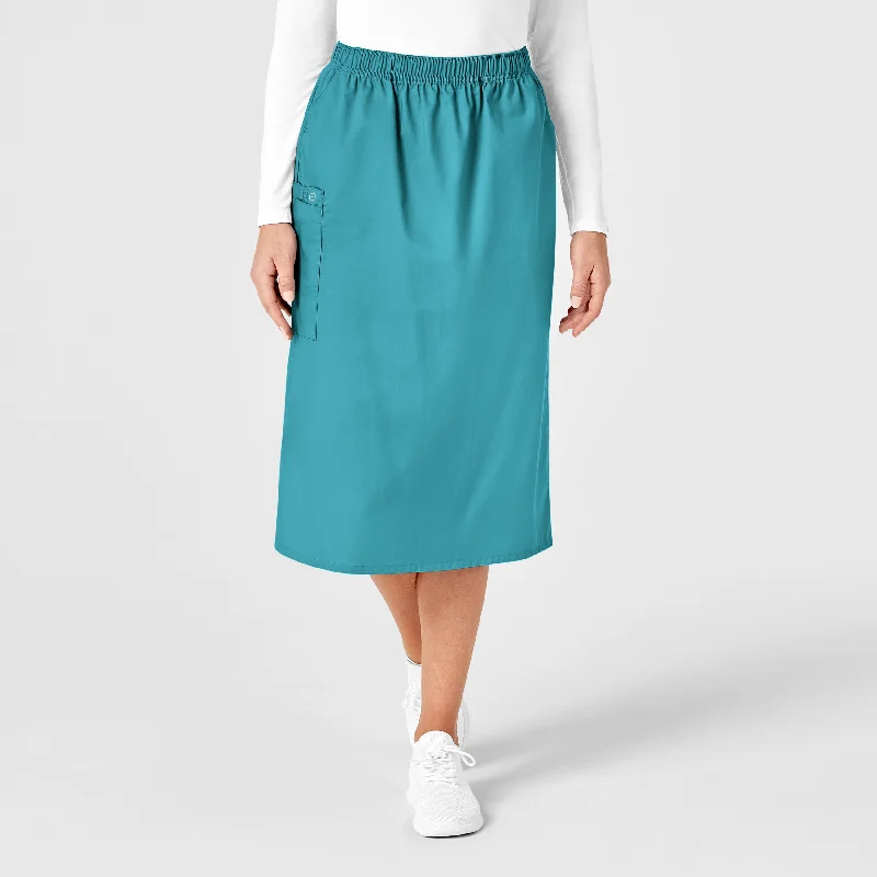 Simple Style WonderWORK Women's Pull On Cargo Scrub Skirt - Teal Blue