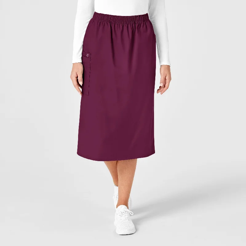 Youthful WonderWORK Women's Pull On Cargo Scrub Skirt - Wine